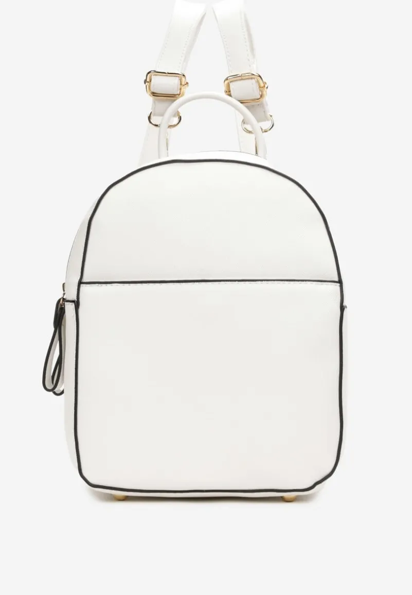 Biały Dwukomorowy Plecak z Imitacji Skóry Kinosa