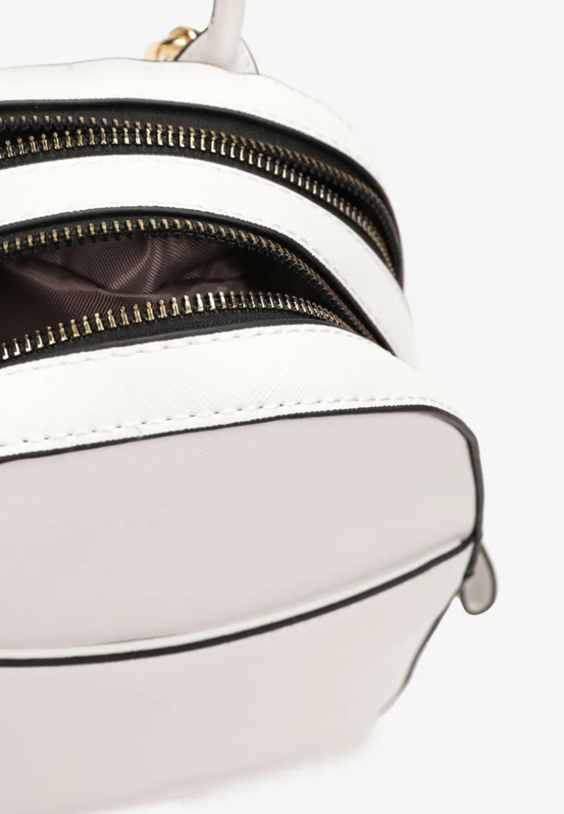 Biały Dwukomorowy Plecak z Imitacji Skóry Kinosa