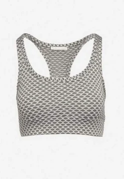 Biały Elastyczny Top Biustonosz w Sportowym Stylu Refettia