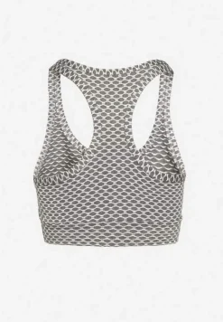 Biały Elastyczny Top Biustonosz w Sportowym Stylu Refettia