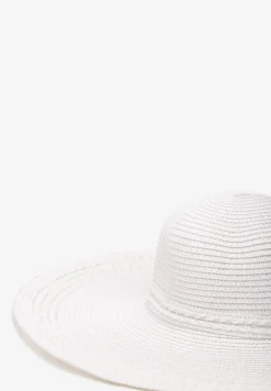 Biały Kapelusz Plażowy z Plecionki w stylu Boho Amicuralia