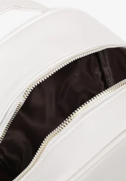 Biały Mały Plecak Trapezowy Zdobiony Aplikacją Paseriela