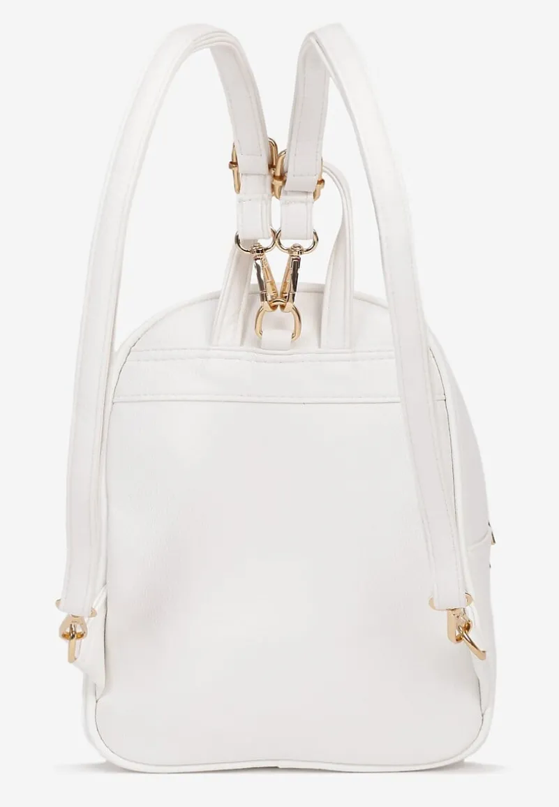 Biały Plecak na Ramiączkach z Regulacją Wykończony Suwakami Nelsey