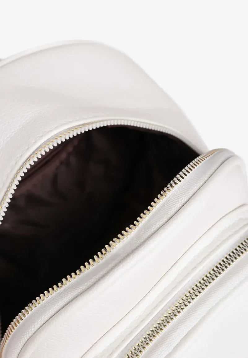 Biały Plecak na Ramiączkach z Regulacją Wykończony Suwakami Nelsey