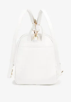 Biały Plecak Ozdobiony Delikatnym Tłoczeniem Arseki
