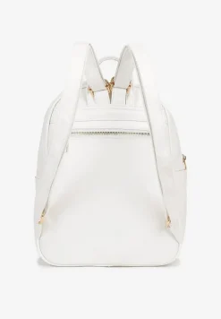 Biały Plecak z Ozdobną Aplikacją i Suwakiem Milaretta