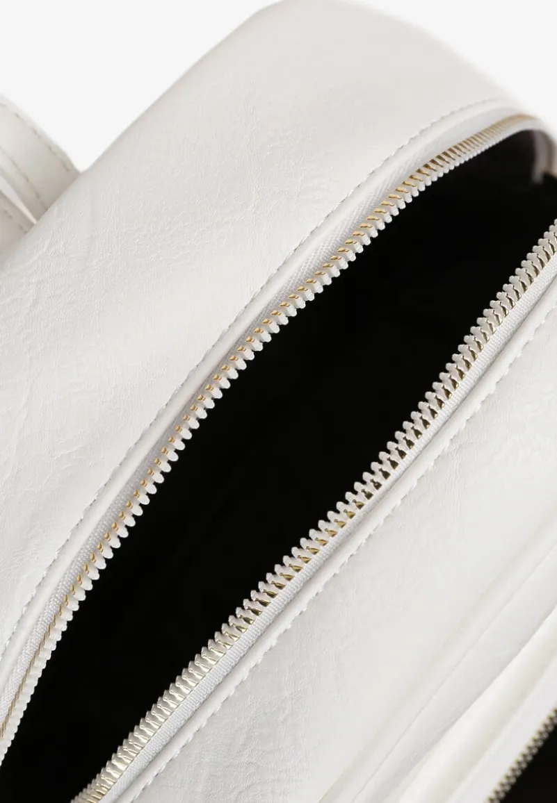 Biały Plecak z Ozdobną Aplikacją i Suwakiem Milaretta