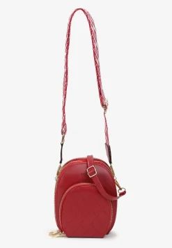 Bordowa Jednolita mała Torebka z Imitacji Skóry Dwukomorowa Mafeli