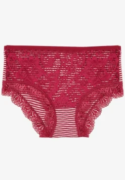 Bordowe Koronkowe Majtki Figi z Bawełny Kathrin
