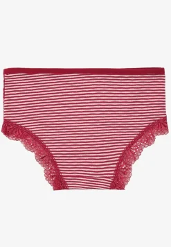 Bordowe Koronkowe Majtki Figi z Bawełny Kathrin