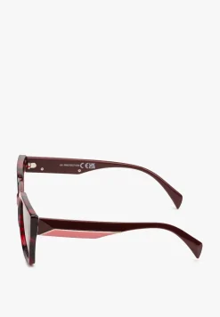 Bordowe Okulary Przeciwsłoneczne z Filtrem UV o Kwadratowym Kształcie Fineldi