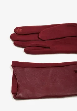 Bordowe Rękawiczki w Klasycznym Stylu Frolila