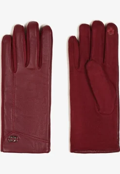 Bordowe Rękawiczki z Ekoskóry Zinnarra