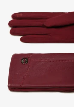 Bordowe Rękawiczki z Ekoskóry Zinnarra