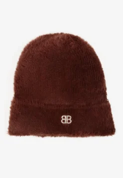 Brązowa Czapka Beanie z Wiskozą Wełną i Naszywką Zolirra