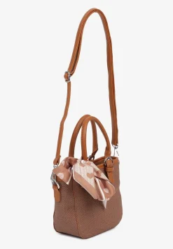 Brązowa Mała Torebka Ozdobiona Apaszką na Uchwycie Zelimara