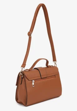 Brązowa Torebka Listonoszka z Geometryczną Klapą Efariella