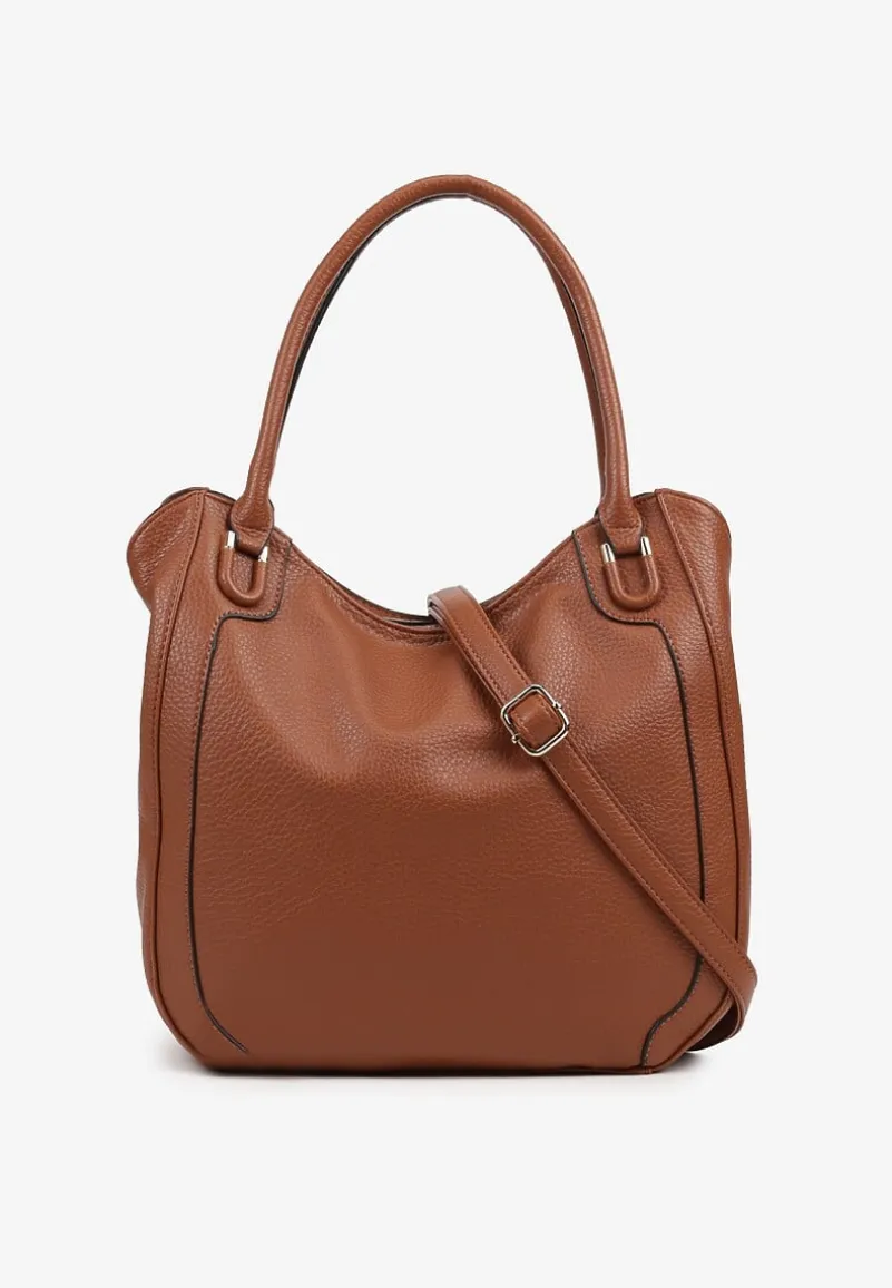 Brązowa Torebka o Fasonie Shopper Haladria