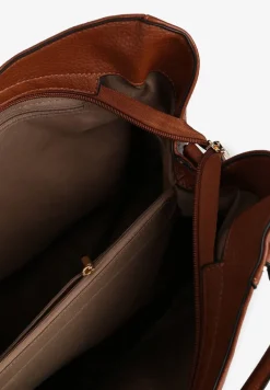 Brązowa Torebka o Fasonie Shopper Haladria