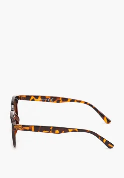 Brązowe Casualowe Okulary Przeciwsłoneczne z Filtrem UV Ellemarisa