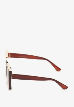 Brązowe Cieniowane Okulary Przeciwsłoneczne z Filtrem UV Talitenna