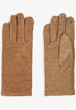 Brązowe Dzianinowe Casualowe Rękawiczki z Bawełną Zinnithoa