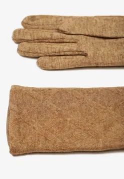 Brązowe Dzianinowe Casualowe Rękawiczki z Bawełną Zinnithoa