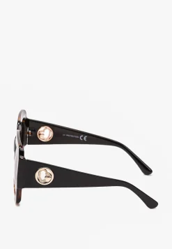 Brązowe Kwadratowe Okulary Przeciwsłoneczne z Aplikacją na Zausznikach Zetarua