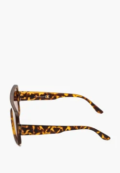 Brązowe Okulary Przeciwsłoneczne Duże w Streetwearowym Stylu Moalixia