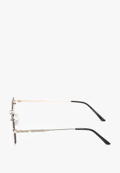 Brązowe Okulary Przeciwsłoneczne o Geometrycznym Kształcie Justinas