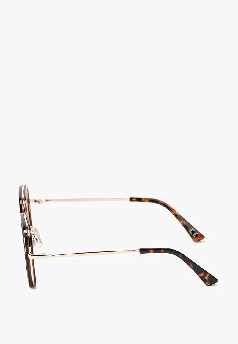 Brązowe Okulary Przeciwsłoneczne o Kwadratowym Fasonie Clarilia