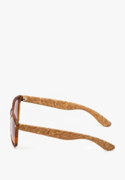 Brązowe Okulary Przeciwsłoneczne z Korkowymi Zausznicami Tinashan