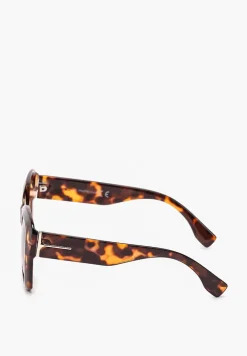 Brązowe Okulary Przeciwsłoneczne w Typie Cat Eye Fetella