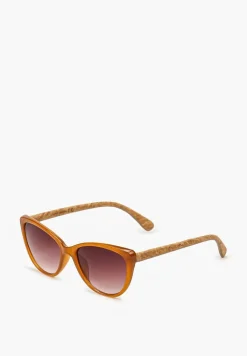 Brązowe Okulary Przeciwsłoneczne Klasyczne z Cienkimi Oprawkami Cucanne