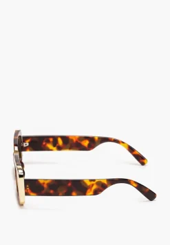 Brązowe Okulary Przeciwsłoneczne z Grubymi Nausznikami Vintage Amikesa