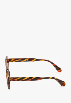 Brązowe Prostokątne Okulary Przeciwsłoneczne Tinikia