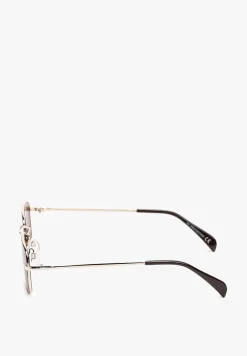 Brązowe Prostokątne Okulary Przeciwsłoneczne z Filtrem UV Callias