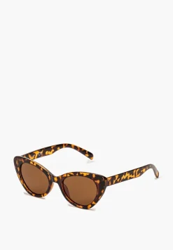 Brązowe Przeciwsłoneczne Okulary z Oprawkami Kocie Oczy Aclitssa
