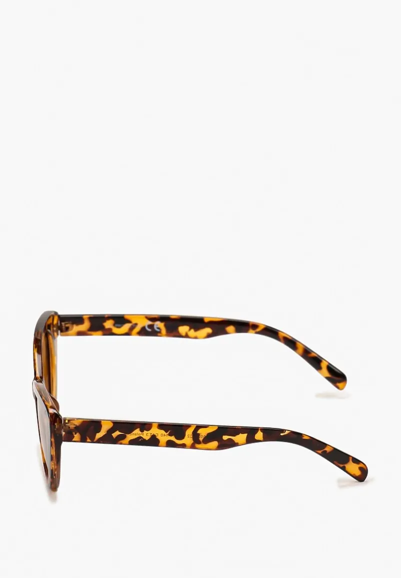 Brązowe Przeciwsłoneczne Okulary z Oprawkami Kocie Oczy Aclitssa