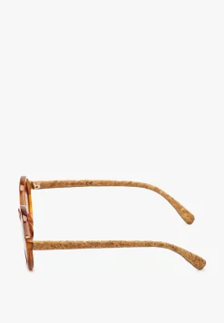 Brązowe Przeciwsłoneczne Okulary z Okrągłymi Oprawkami Opivia