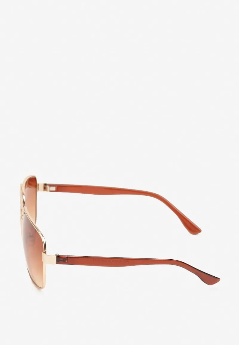 Brązowe Przeciwsłoneczne Okulary z Filtrem UV w Stylu Pilotek Grimea