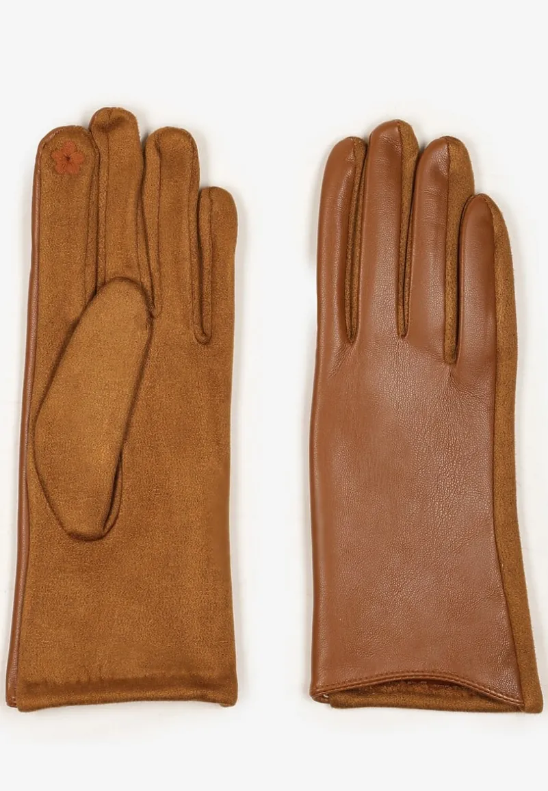 Brązowe Rękawiczki w Klasycznym Stylu Frolila