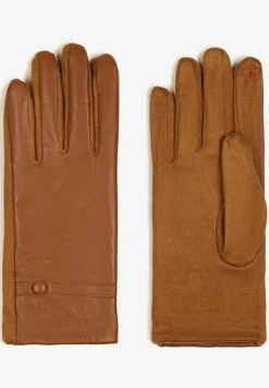 Brązowe Rękawiczki z Imitacji Skóry Zinnele