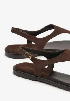Brązowe Sandały Vices o Fasonie Japonek Meramira