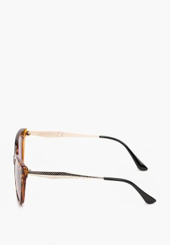 Brązowo-Beżowe Okulary Przeciwsłoneczne Cat Eye z Filtrem UV Jullea