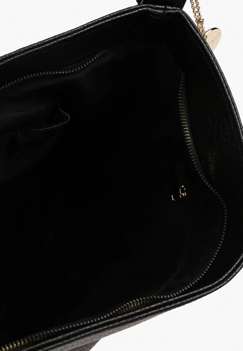 Brązowo-Czarna Torebka Listonoszka z Regulowanym Paskiem Zdobiona Frędzlami w Cętki Ravaniselle