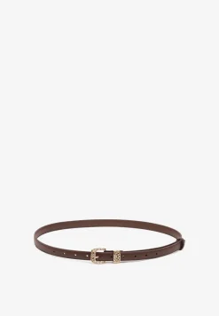 Brązowy Casualowy Pasek Ozdobiony Metaliczną Klamrą Deranea