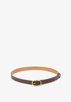 Brązowy Casualowy Pasek Wykończony Metaliczną Klamrą Tinaria