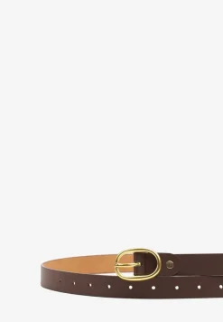 Brązowy Casualowy Pasek Wykończony Metaliczną Klamrą Tinaria