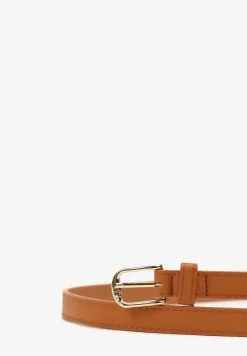 Brązowy Cienki Pasek Zapinany na Półokrągłą Sprzączkę Ranilesa